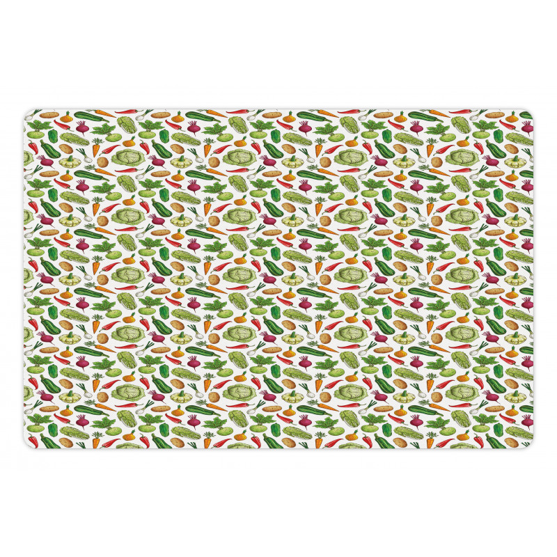 Detailed Colored Foods Pet Mat