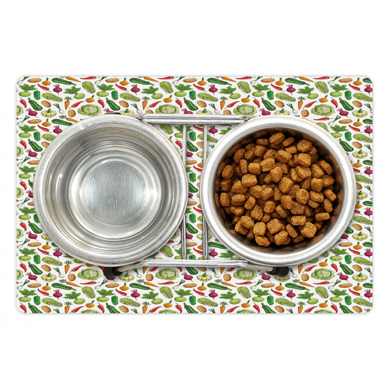 Detailed Colored Foods Pet Mat