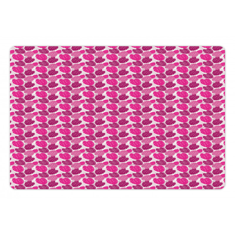 Pink Color Palette Leaves Pet Mat