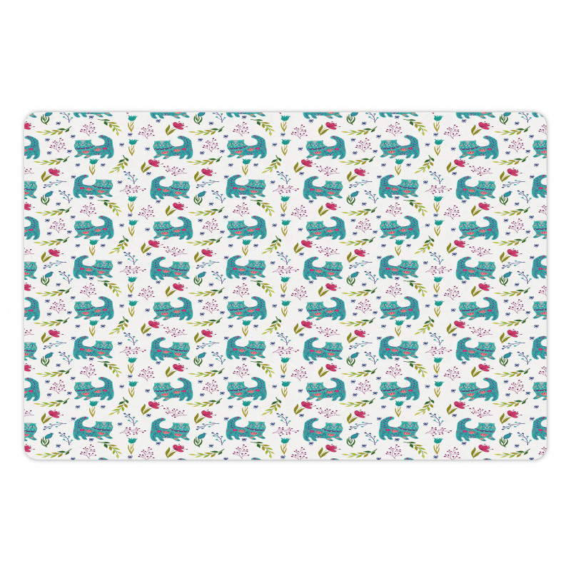 Folkloric Ornate Happy Cat Pet Mat