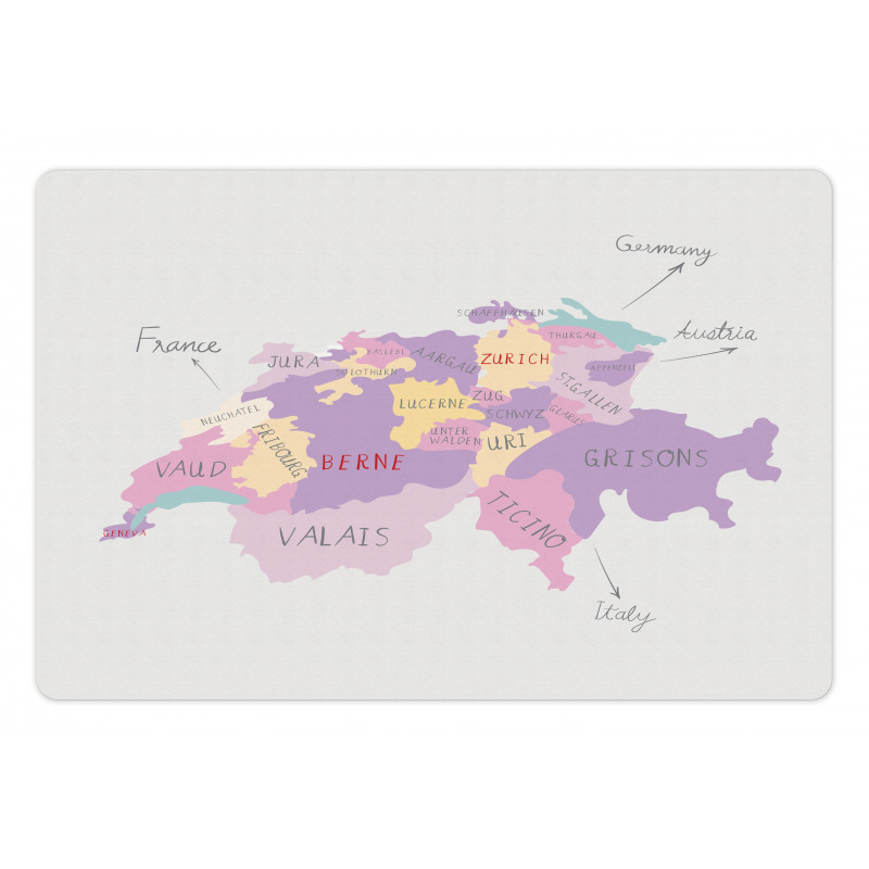 Hand Drawn Map Illustration Pet Mat