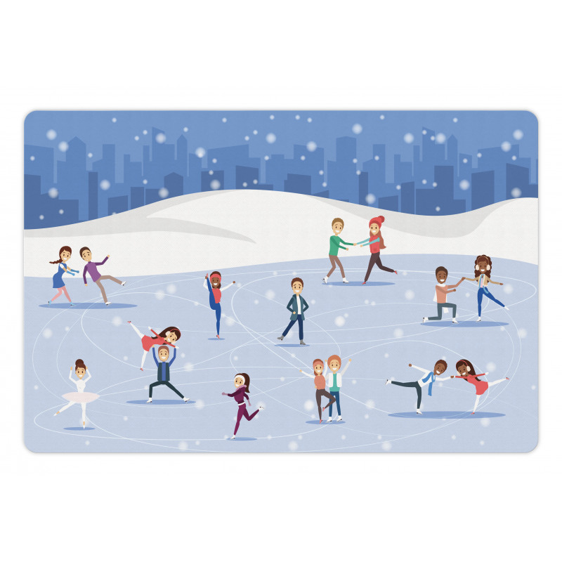 People on the Ice Rink Pet Mat