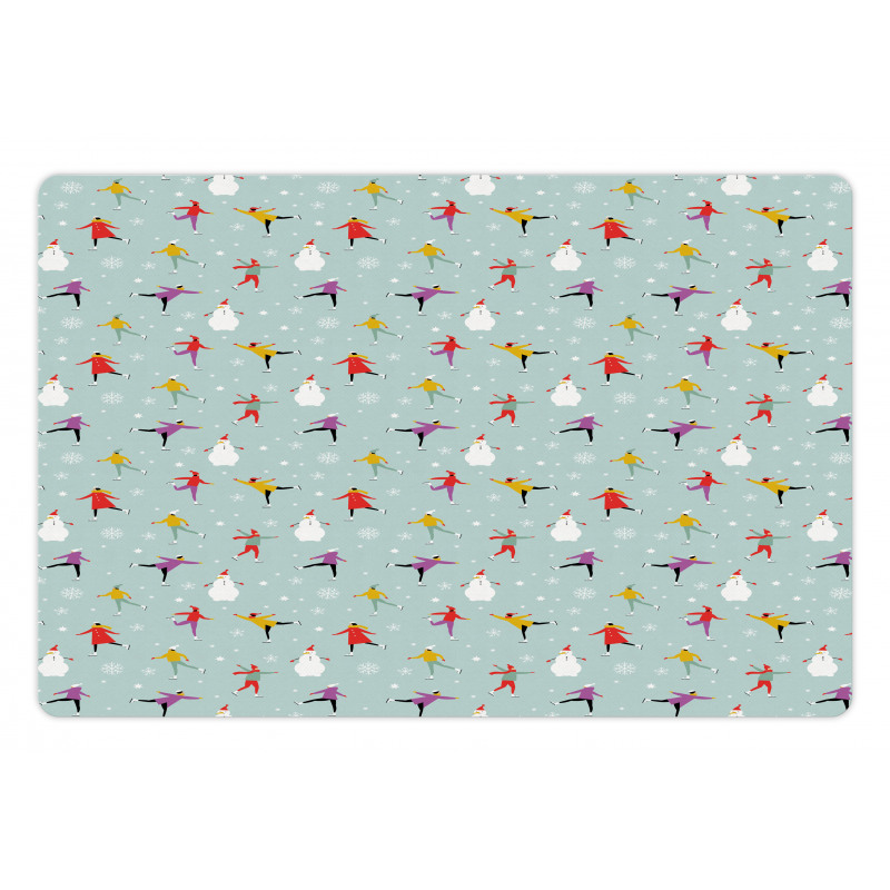 Colorful Human on Ice Pet Mat