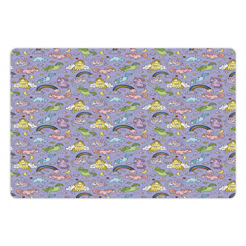 Unicorns Flying in Sky Pet Mat