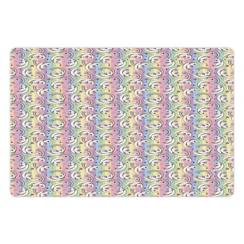 Multicolor Bookworm Unicorn Pet Mat