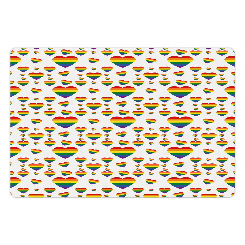 LGBT Hearts Love is Love Pet Mat