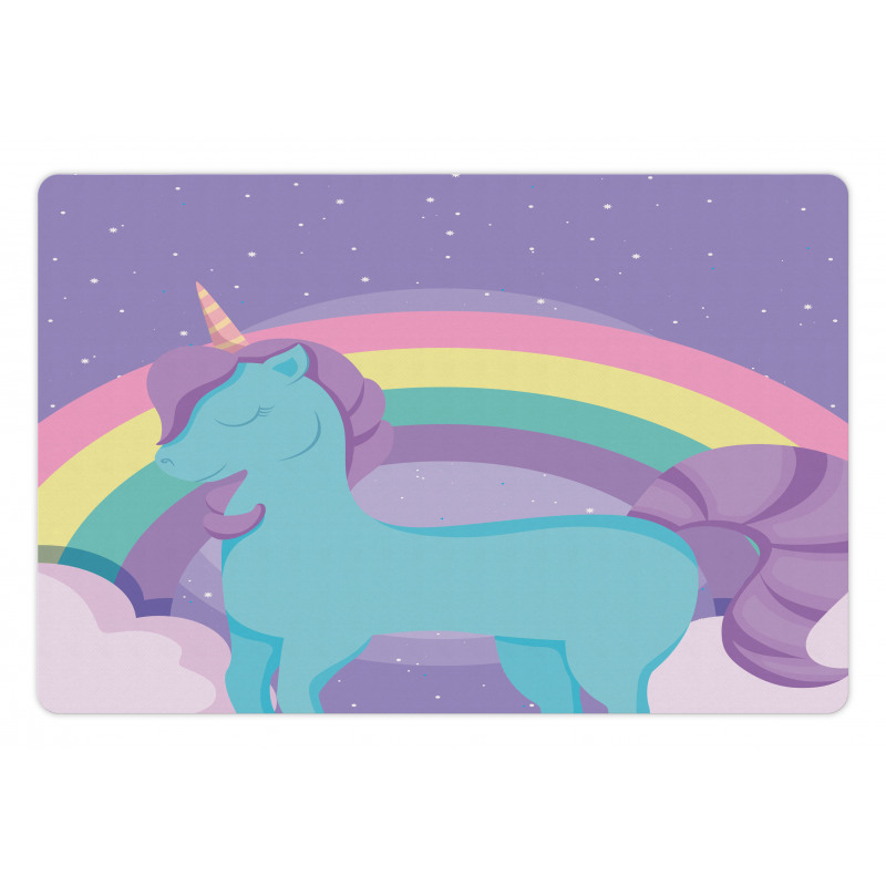 Nursery Rainbow Pony Art Pet Mat