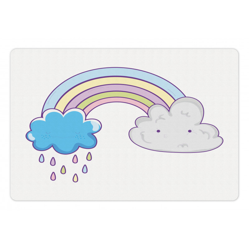 Raining Clouds Cartoon Art Pet Mat