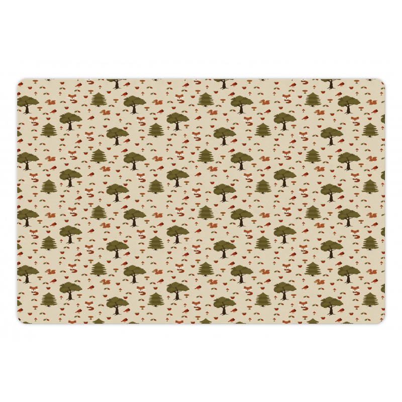 Woodland Animals in Nature Pet Mat