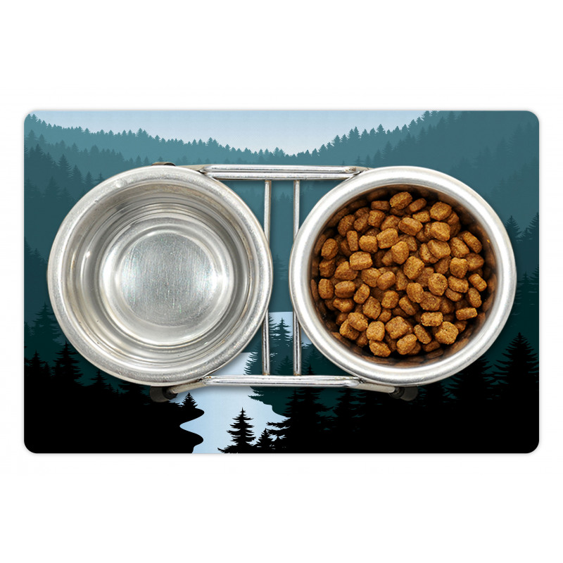 Mountains Forest and River Pet Mat