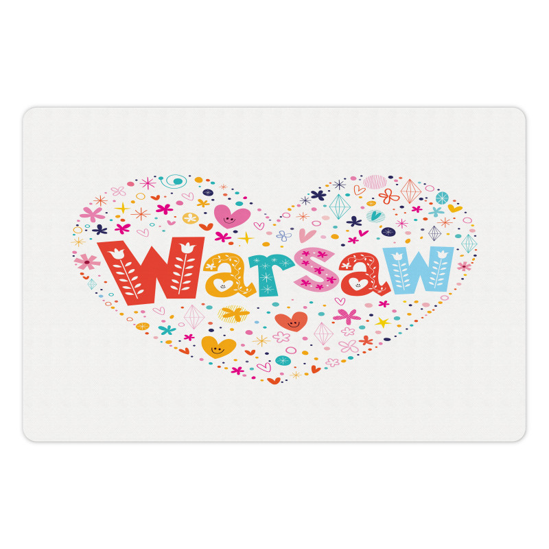 Warsaw Wording and Flowers Pet Mat