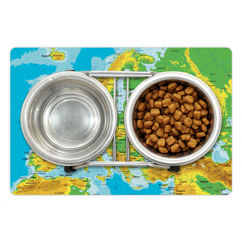 High Detailed Map of Europe Pet Mat