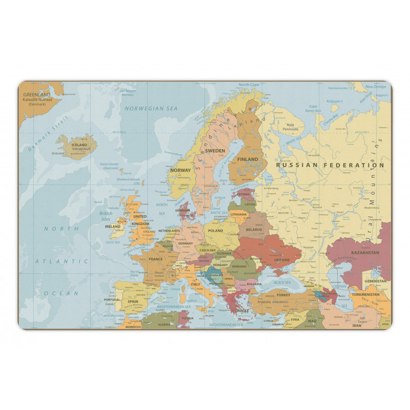 Scandinavian Region Mapping Pet Mat