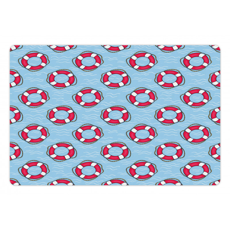 Lifebuoys in Ocean Pet Mat