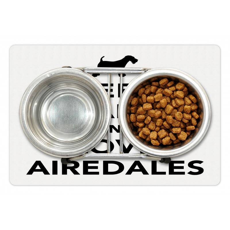 Keep Calm and Love Airedales Pet Mat