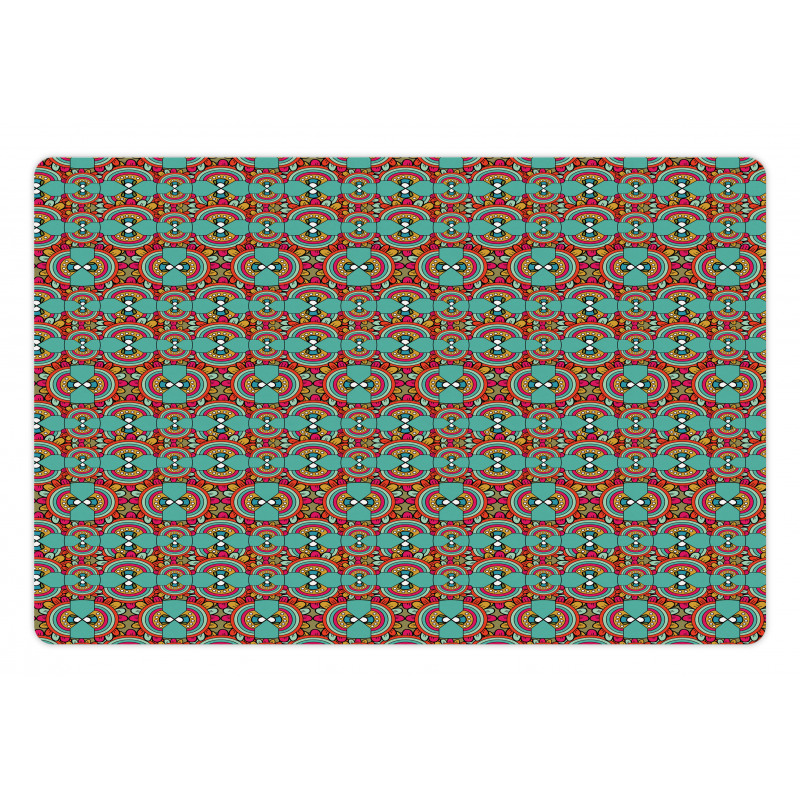 Ethnic Colorful Quirky Art Pet Mat