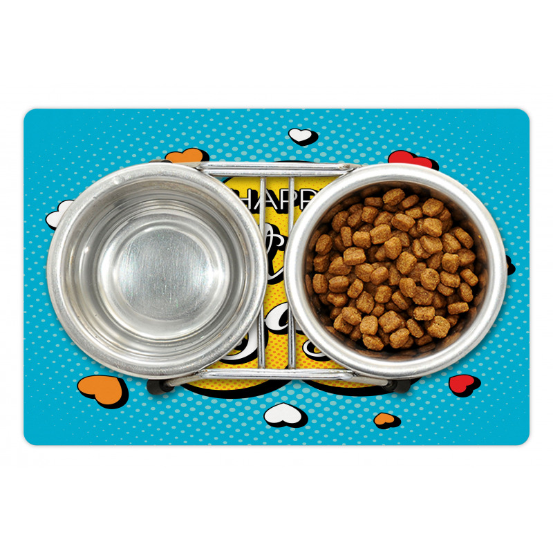 Colorful Comic Wording Pet Mat