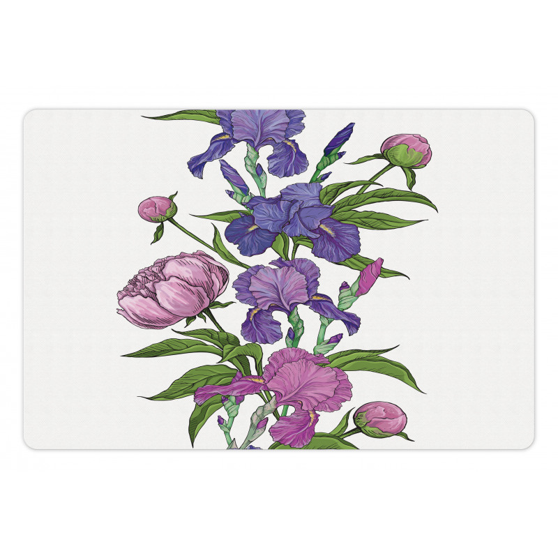 Naive Purple Flower Bouquet Pet Mat