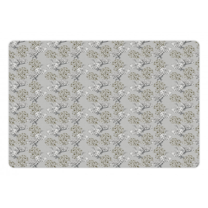 Pastel Nature Tones Flowers Pet Mat