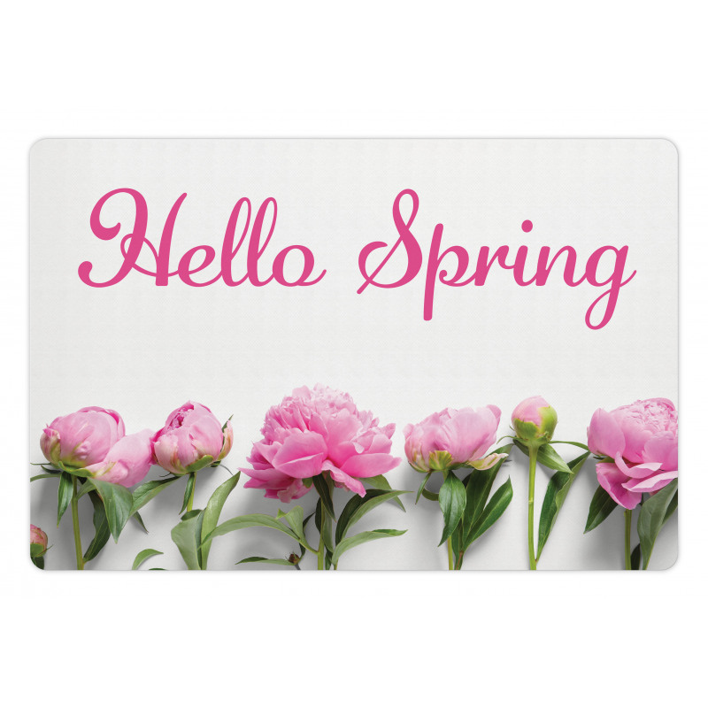 Spring Welcoming Floral Photo Pet Mat