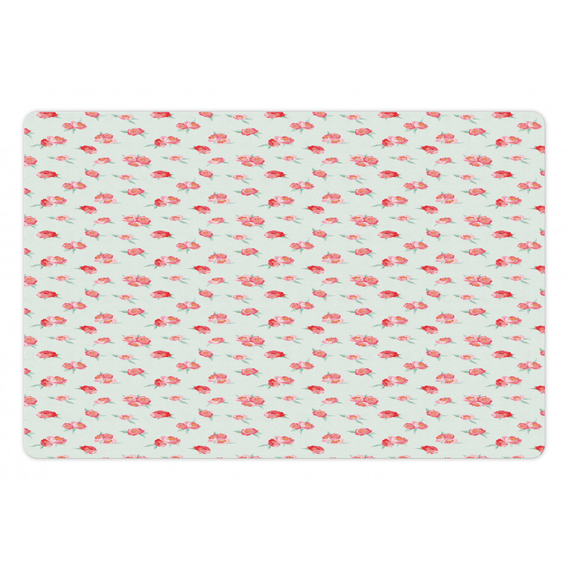 Soft Tones Watercolor Flower Pet Mat