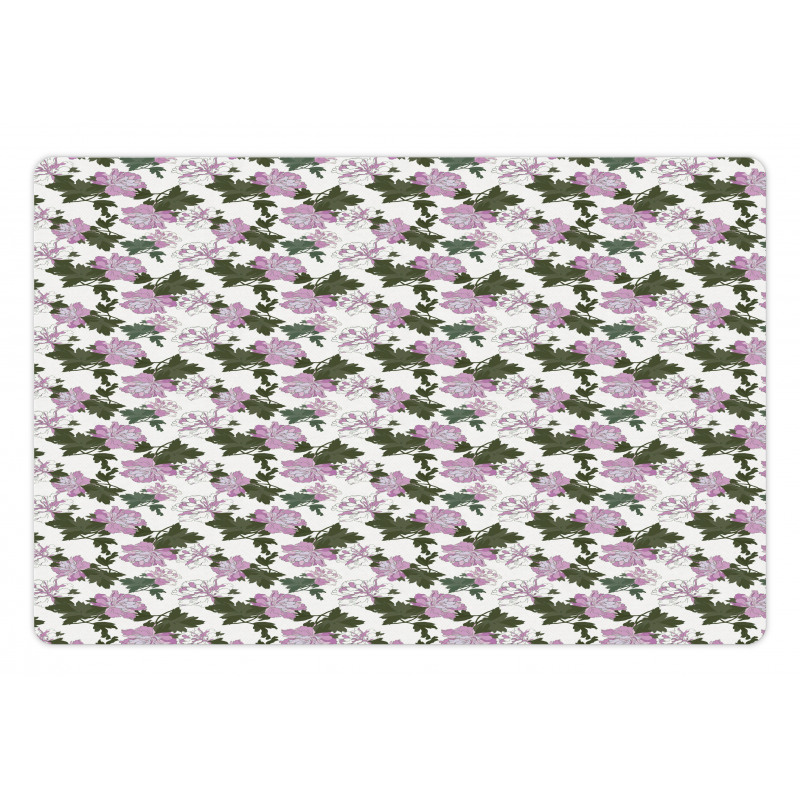 Violet Tones Flowers Blossom Pet Mat