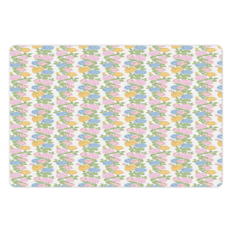 Pastel Tones Blossom Flowers Pet Mat