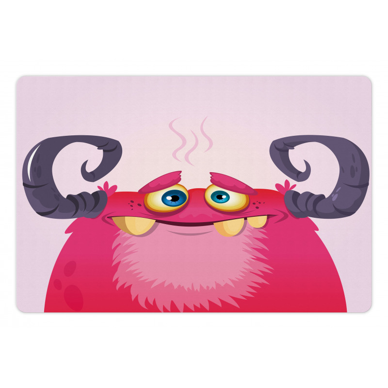 Happy Monster with Horns Pet Mat