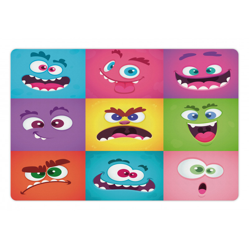 Humorous Alien Squares Pet Mat