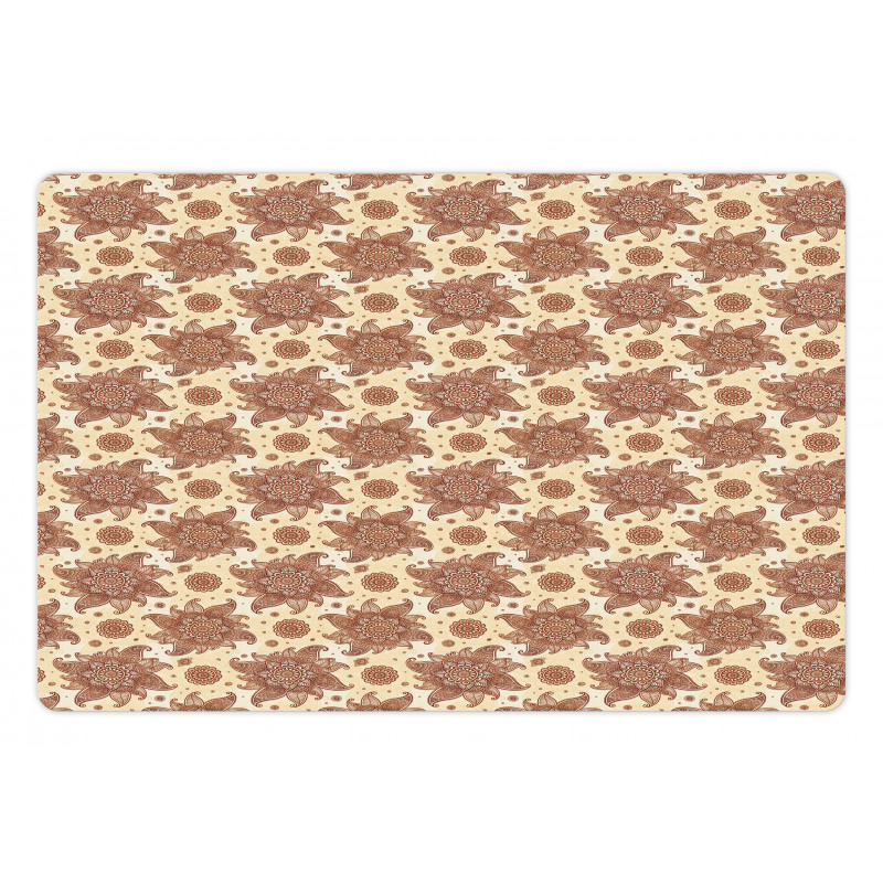 Autumn Tones Damask Pet Mat