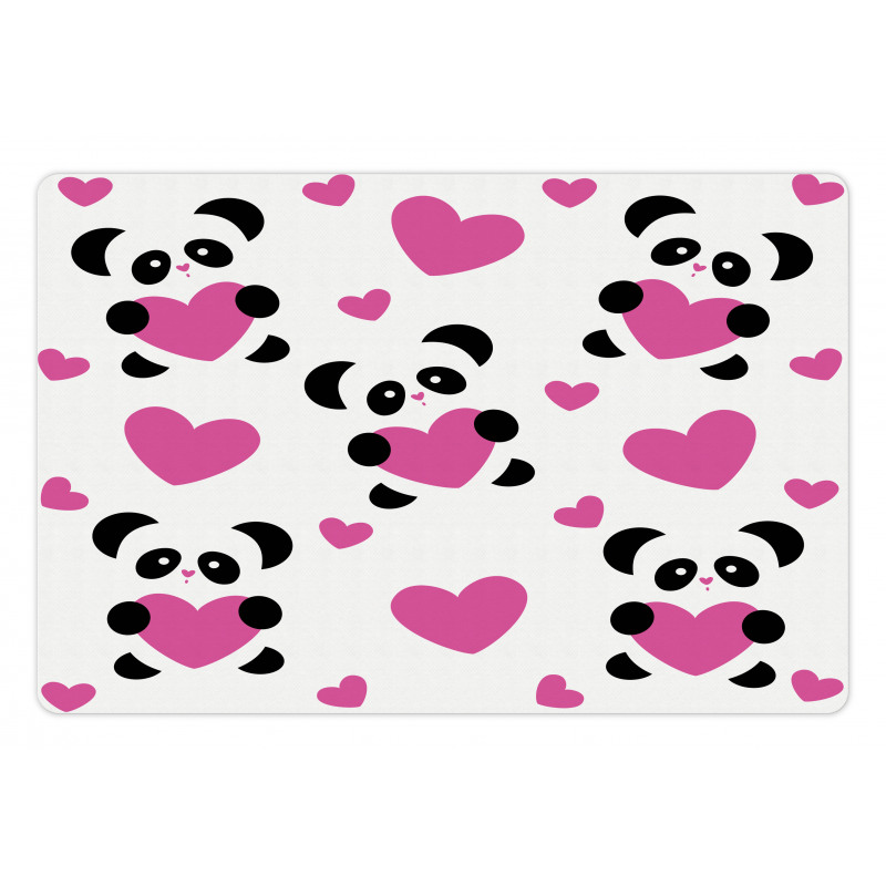 Love Pandas Hearts Pet Mat