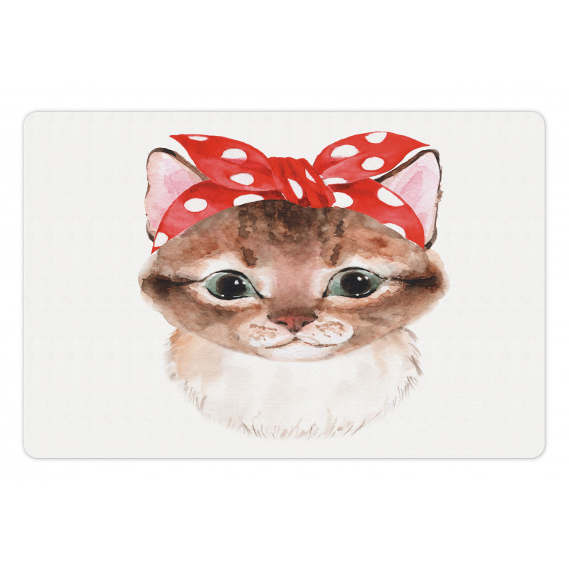 Kitten in a Dotted Bandana Art Pet Mat