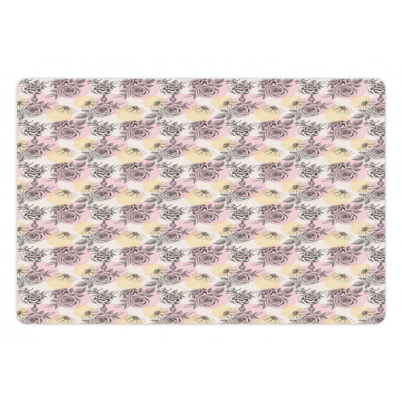 Pastel Circles Flower Pet Mat