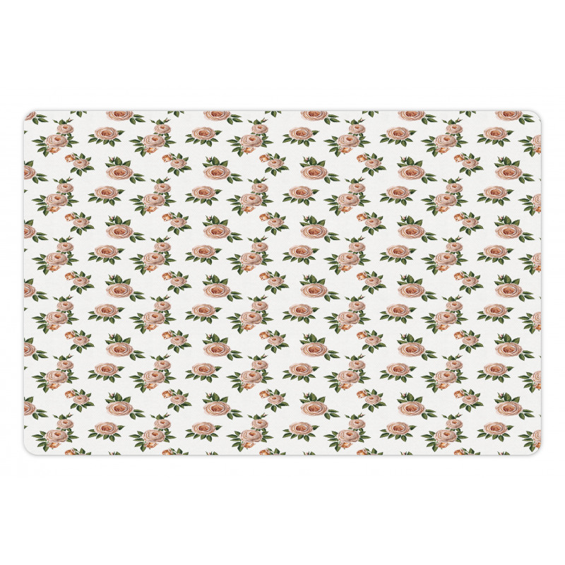 Repetitive Flowers Art Pet Mat