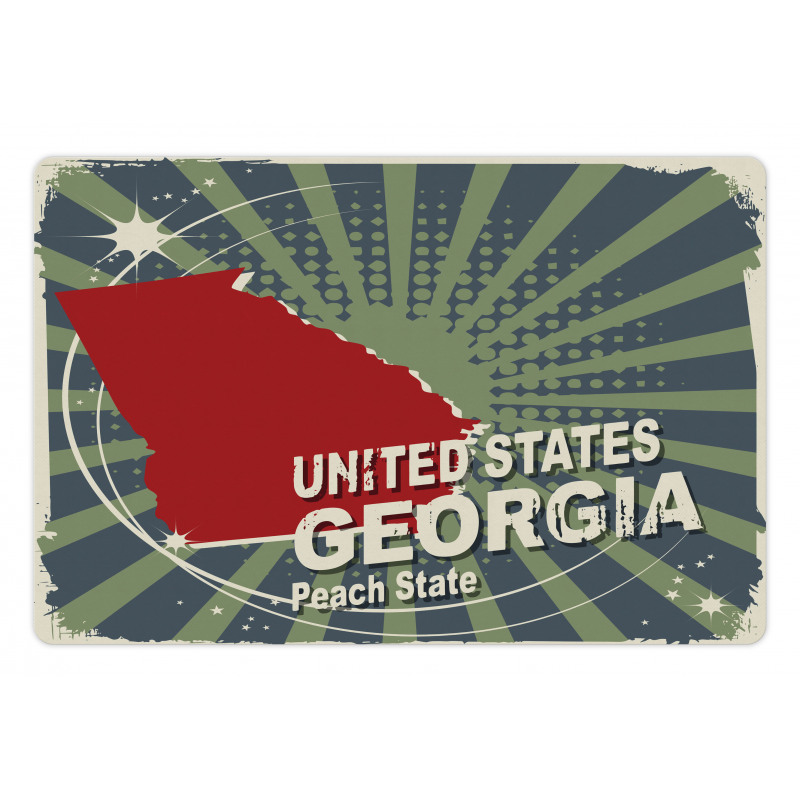 Grunge Wording Peach State Pet Mat