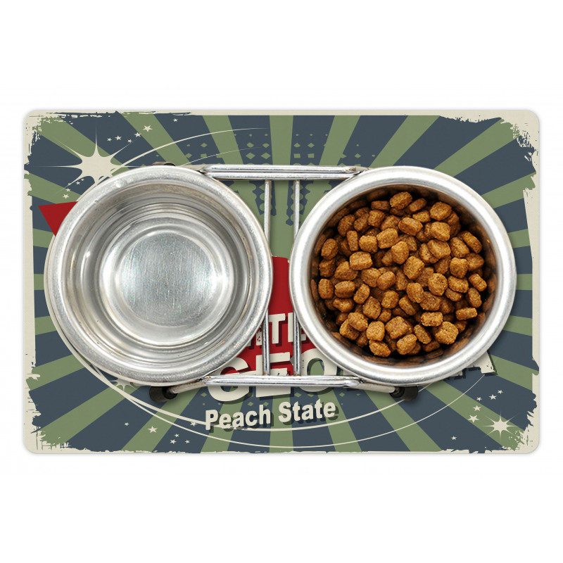 Grunge Wording Peach State Pet Mat