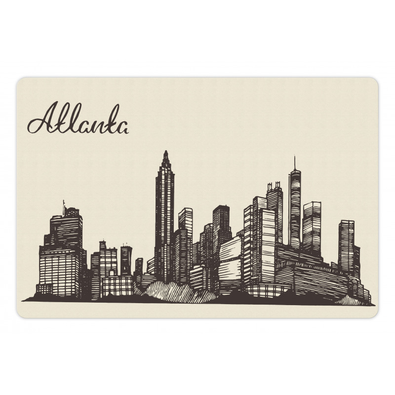 Grunge City Skyline Vintage Pet Mat