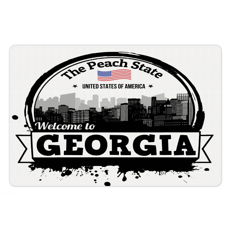 Welcoming Peach State Text Pet Mat