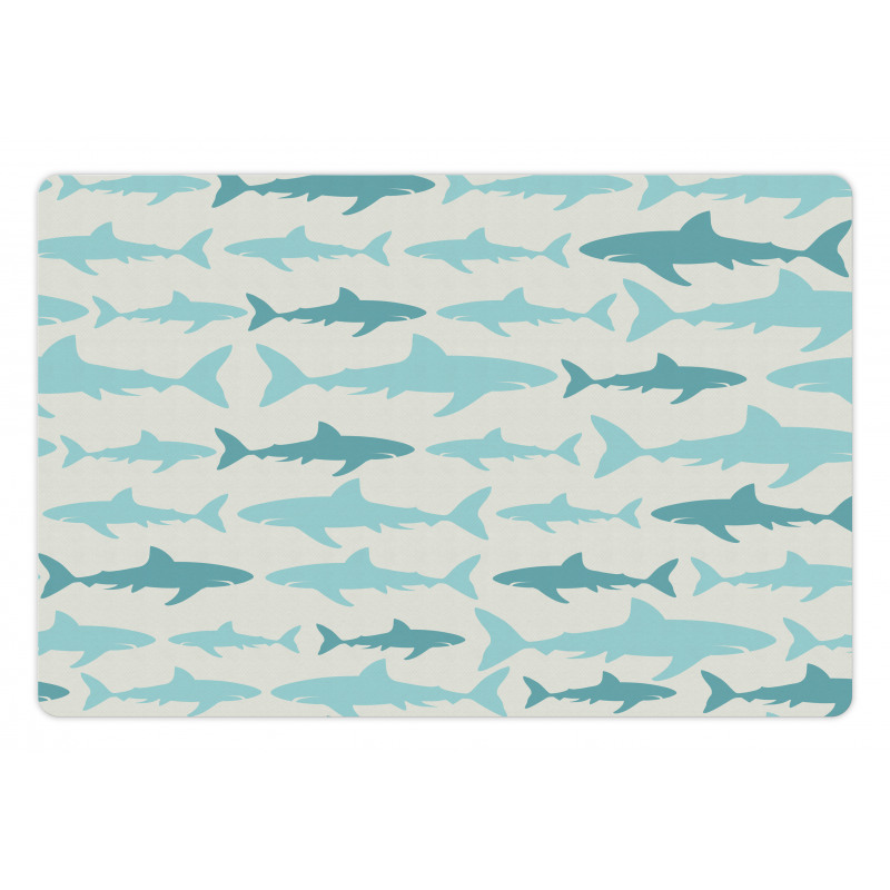 Swimming Sharks in Sea Pet Mat