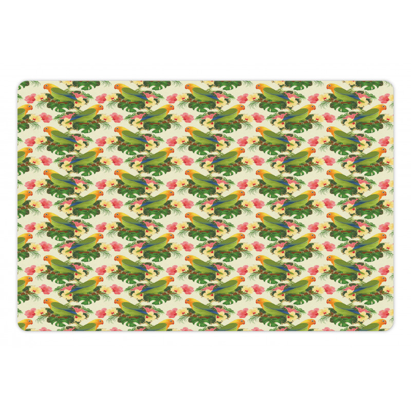 Tropical Floral Parrot Pet Mat