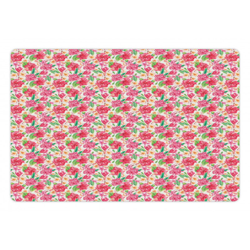 Summer Tropical Flowers Pet Mat