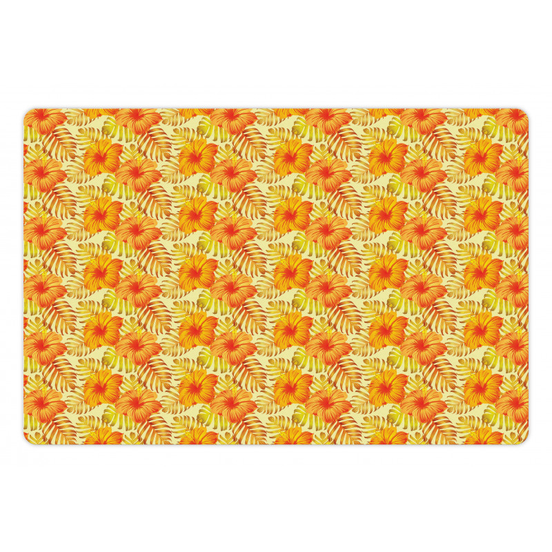 Exotic Flowers Palm Leaf Pet Mat