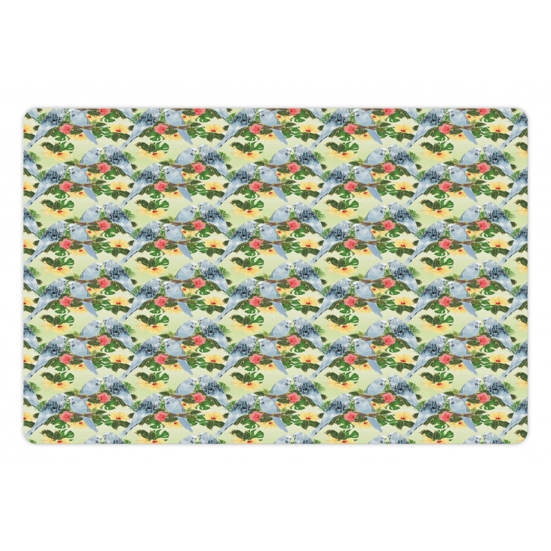 Birds Composition Leaves Pet Mat