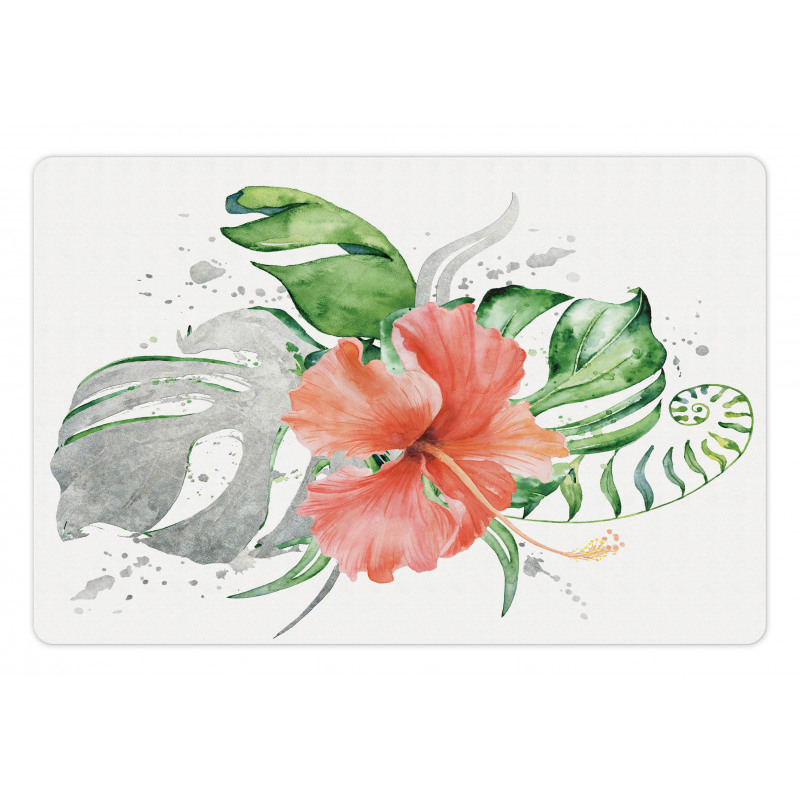 Grunge Watercolor Flower Pet Mat