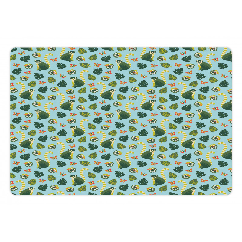 Monstera Hibiscus Mammal Art Pet Mat