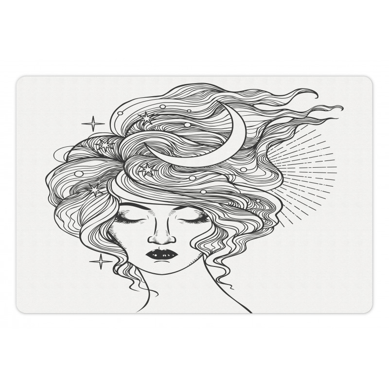 Modern Woman Starry Hair Pet Mat