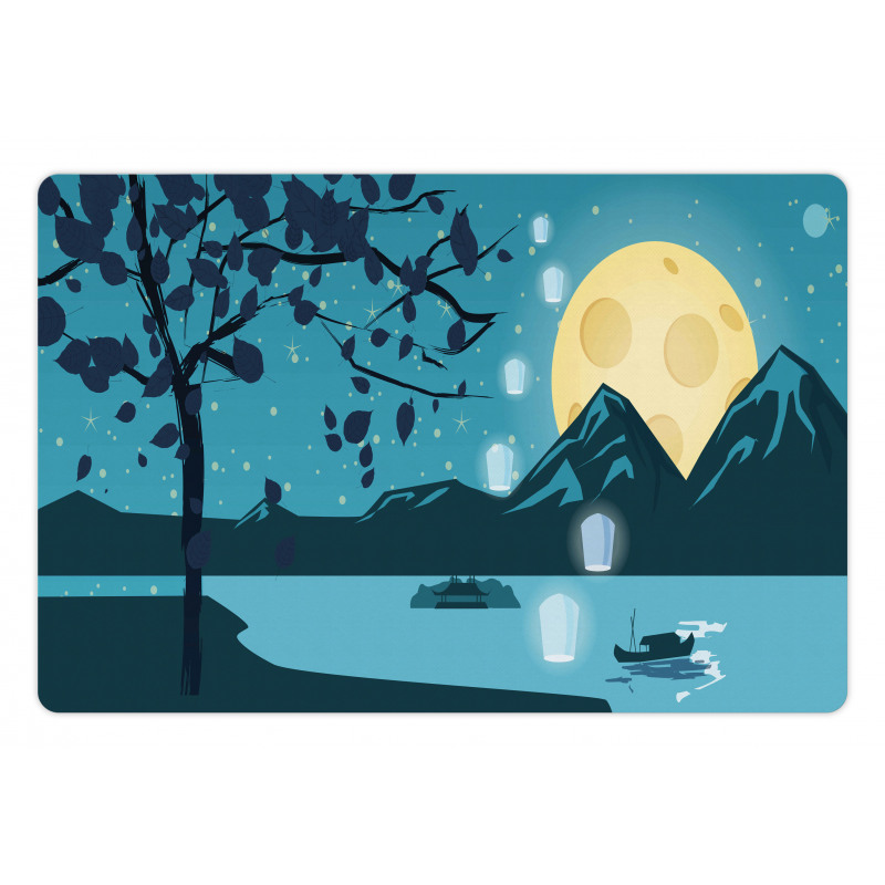 Night Landscape Moon Pet Mat