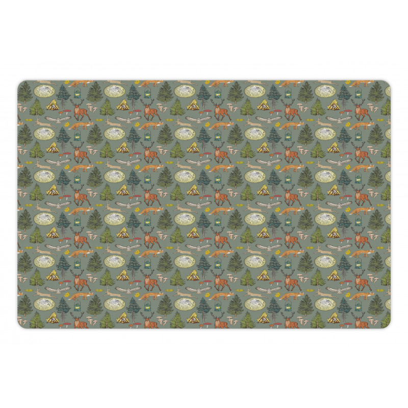 Night at Forest Trees Pet Mat