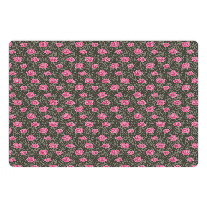 Charming Ornate Roses Pet Mat