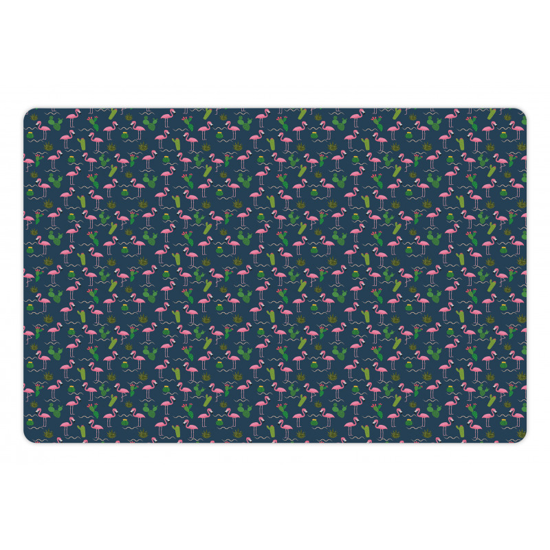 Cactus Flamingo Pattern Pet Mat